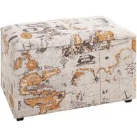 Villanova Textile Fabric Storage Ottoman - Motif