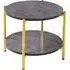 Vilna Large Coffee Table - Grey Marble Effect, Gold Frame