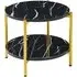 Vilna Large Round Coffee Table - Black Marble Effect, Gold