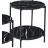 Vilna Side Table - Black Marble Effect, Black Frame