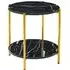 Vilna Side Table - Black Marble Effect, Gold Frame