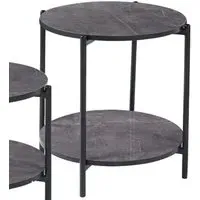 Vilna Side Table - Grey Marble Effect, Black Frame