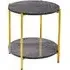 Vilna Side Table - Grey Marble Effect, Gold Frame
