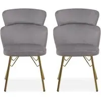 Vinita Upholstered Bedroom Chair - Grey, Velvet