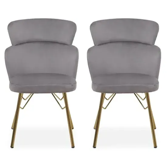 Vinita Upholstered Bedroom Chair - Grey, Velvet image