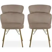 Vinita Upholstered Bedroom Chair - Mink, Velvet