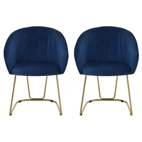 Vinita Upholstered Dining Chair - Blue, Velvet