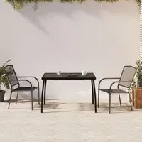 Vino 3 Piece Garden Dining Set - Anthracite, Steel