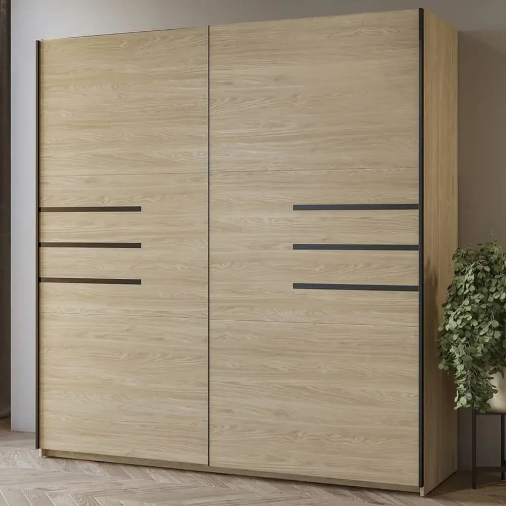 Viola 2-Door Sliding Wardrobe - Oiled Oak
