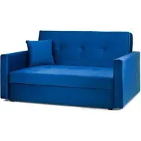Viola 2-Seater Sofa Bed - Blue, Velvet