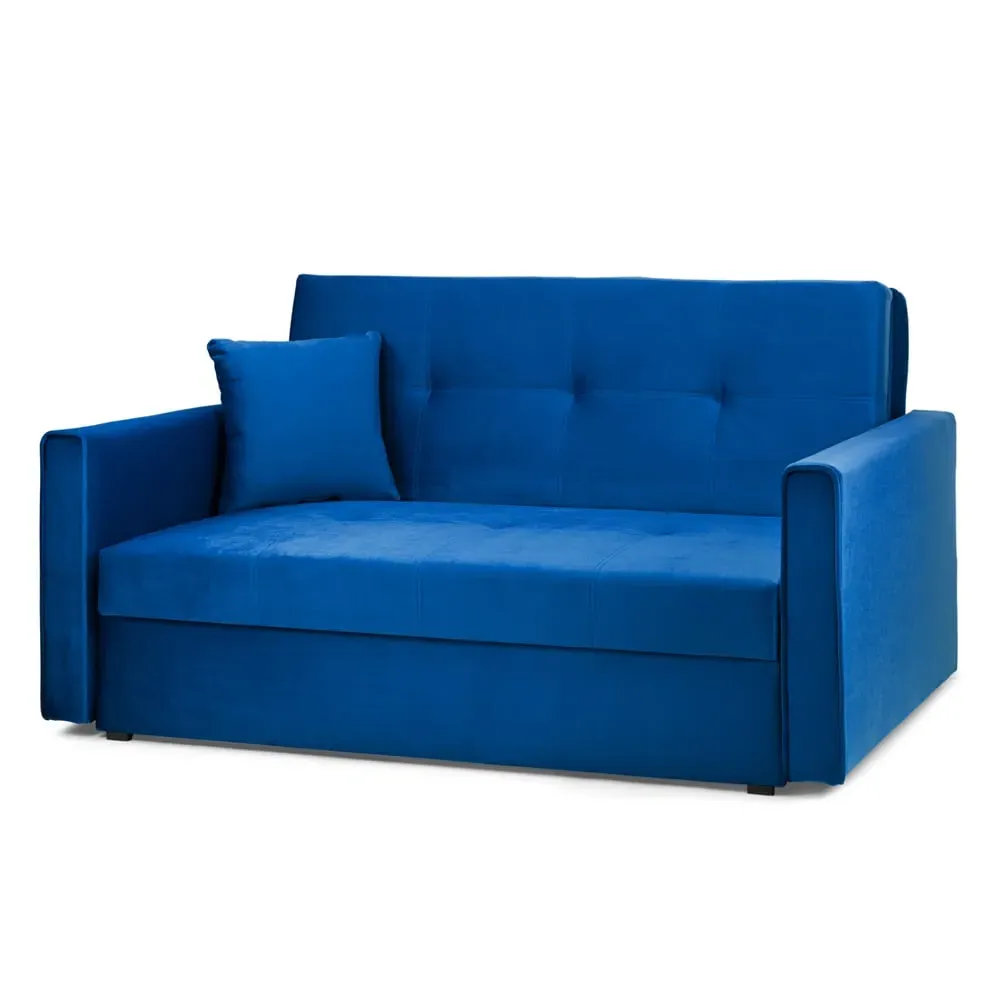 Viola 2-Seater Sofa Bed - Blue, Velvet image