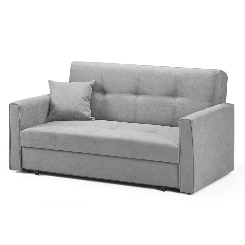 Viola 2-Seater Sofa Bed - Grey, Velvet