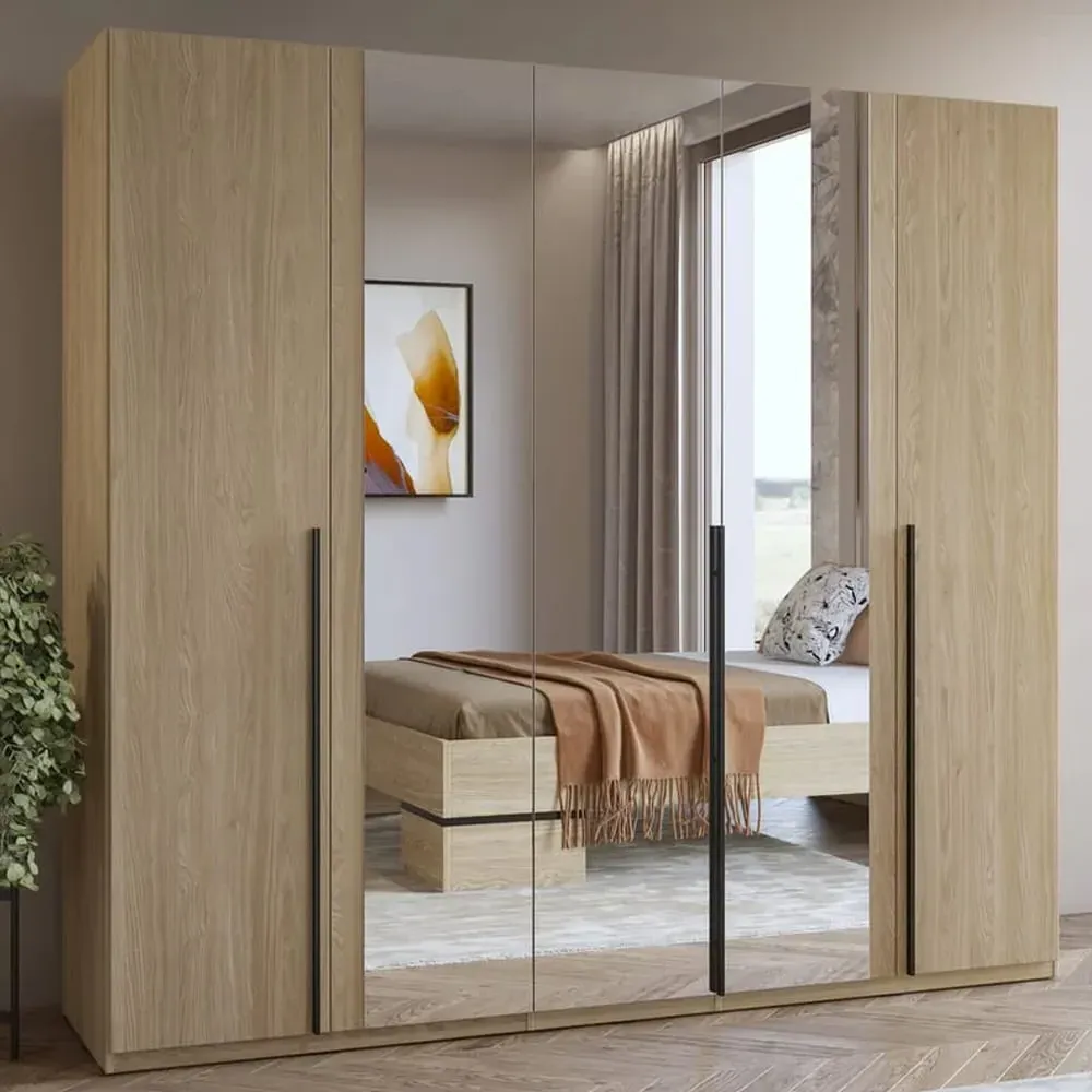Viola 5-Door Wardrobe - Oiled Oak