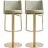 Viola Bar Stools Set of 2 - Pistachio, Leather Fabric