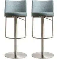 Viola Bar Stools Set of 2 - Teal, Leather Fabric
