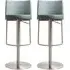 Viola Bar Stools Set of 2 - Teal, Leather Fabric