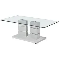 Viola Clear Glass Coffee Table - Clear, Stainless Steel