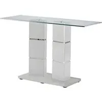 Viola Clear Glass Console Table - Clear, Stainless Steel