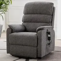Viola Electric Recliner Chair - Grey, Fabric
