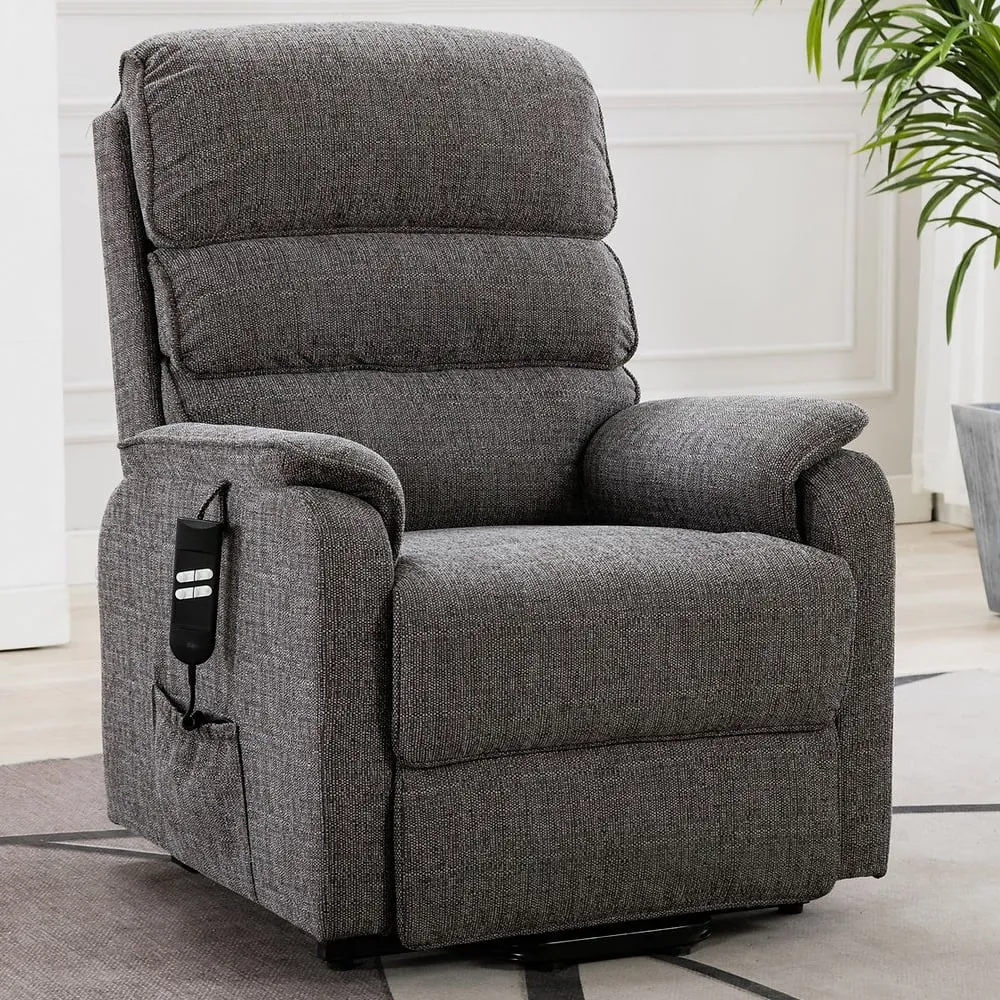 Viola Electric Recliner Chair - Grey, Fabric image
