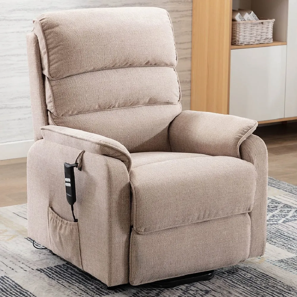 Viola Electric Recliner Chair - Wheat, Fabric