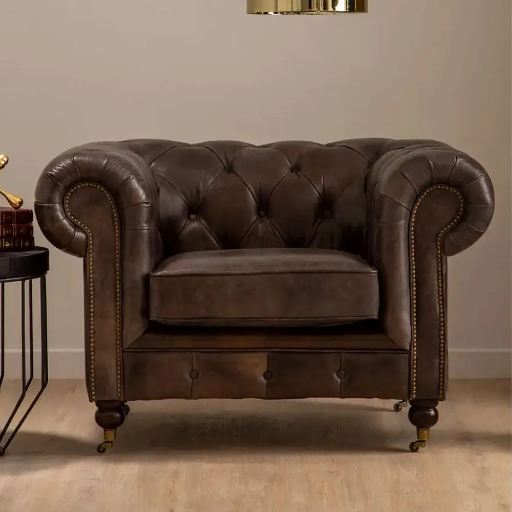Viroqua 1-Seater Sofa - Dark Grey, Genuine Leather image