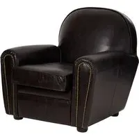 Viroqua Armchair - Black, Genuine Leather