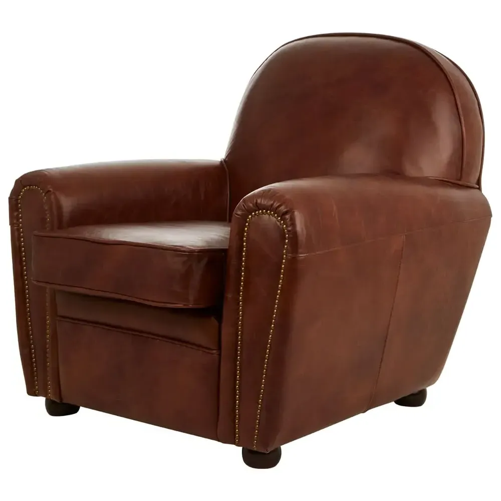 Viroqua Armchair - Coffee, Genuine Leather