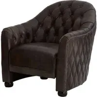 Viroqua Armchair - Grey, Genuine Leather