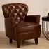 Viroqua Bedroom Chair - Brown, Genuine Leather