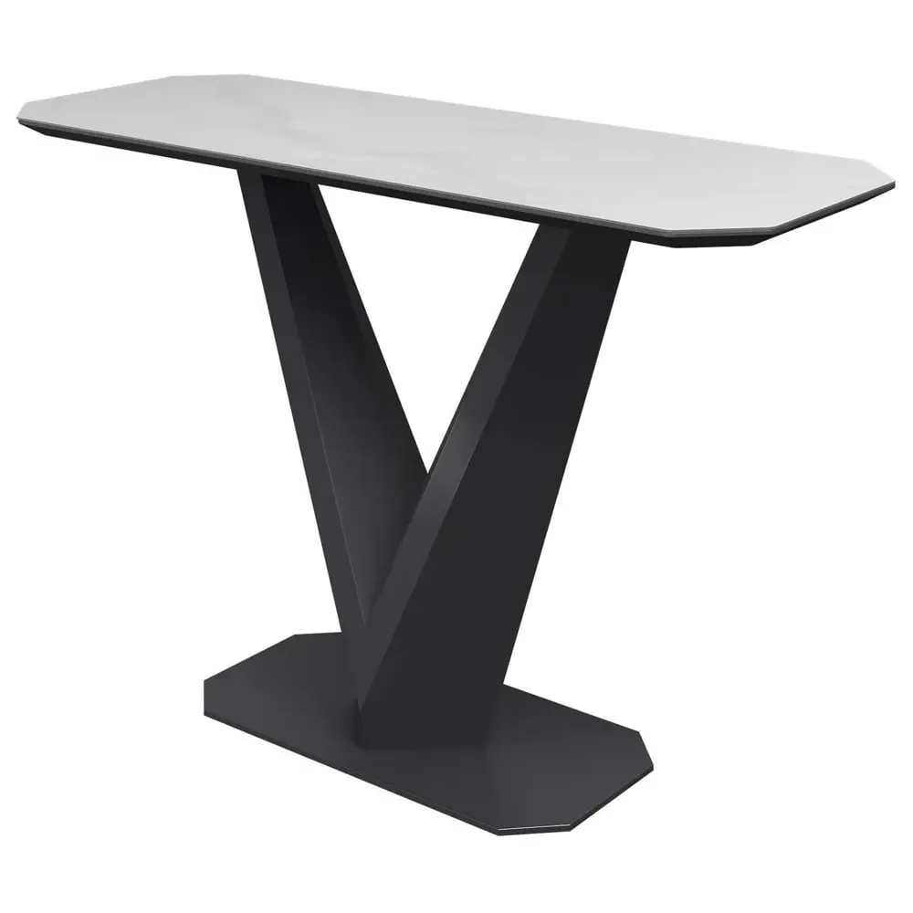 Viroqua Ceramic Console Table - Matt White