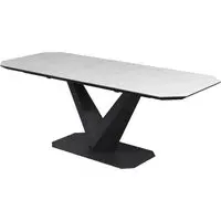 Viroqua Ceramic Extending Dining Table - Matt White