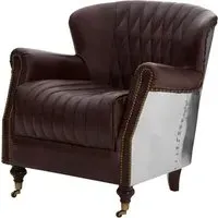 Viroqua Genuine Leather Armchair - Coffee