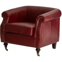 Viroqua Genuine Leather Armchair - Red