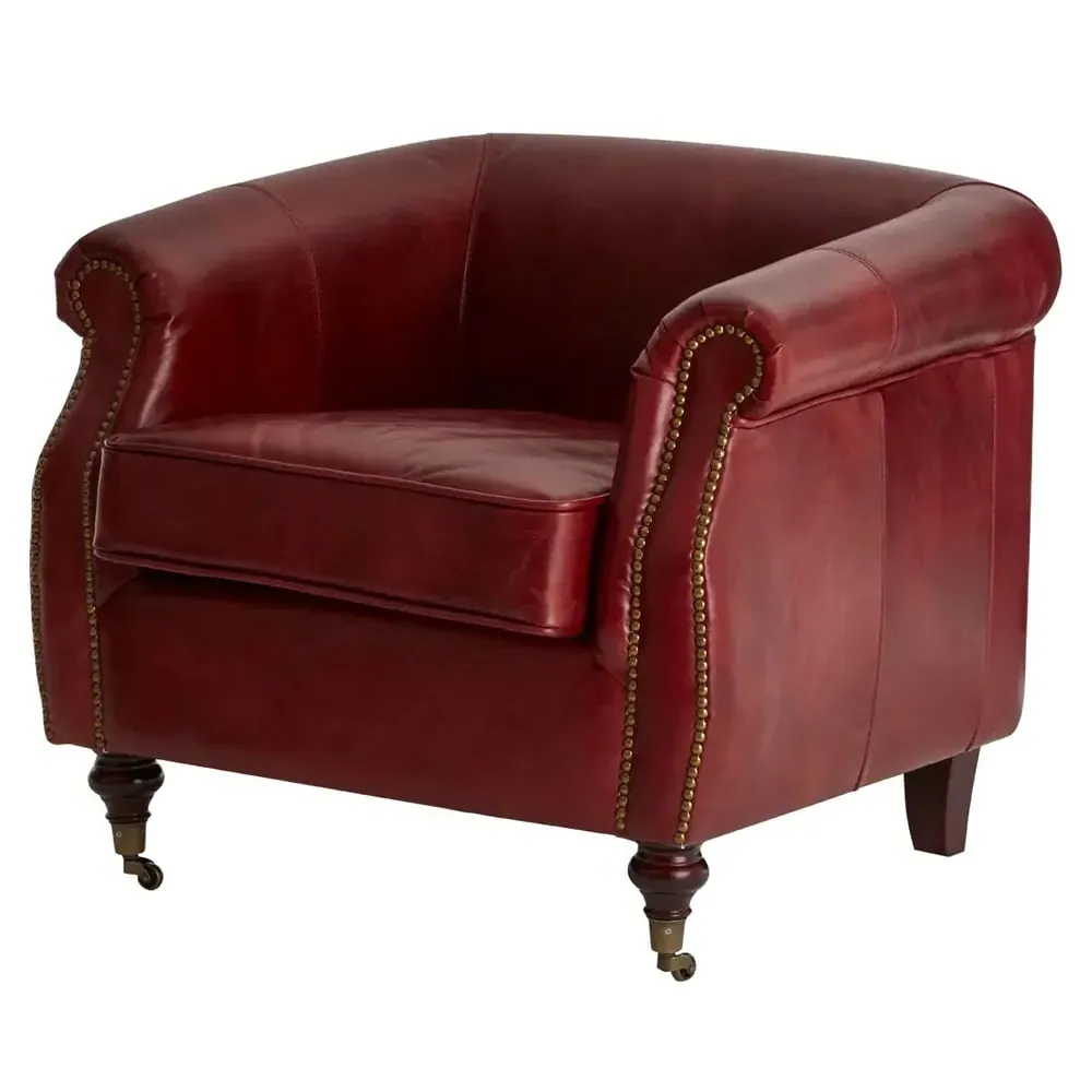 Viroqua Genuine Leather Armchair - Red image