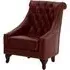 Viroqua Genuine Leather Studded Armchair - Red