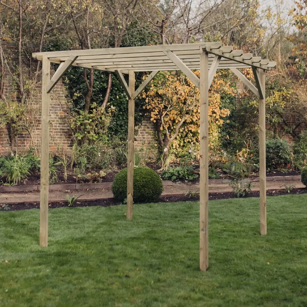 Viroqua Wooden Pergola Canopy - Natural image