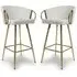 Visalia Bar Stools with Armrests - Cream, Fabric