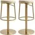 Visalia Bar Stools with Footrest - Barley, PU Leather
