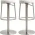 Visalia Bar Stools with Footrest - Silver Grey, Fabric