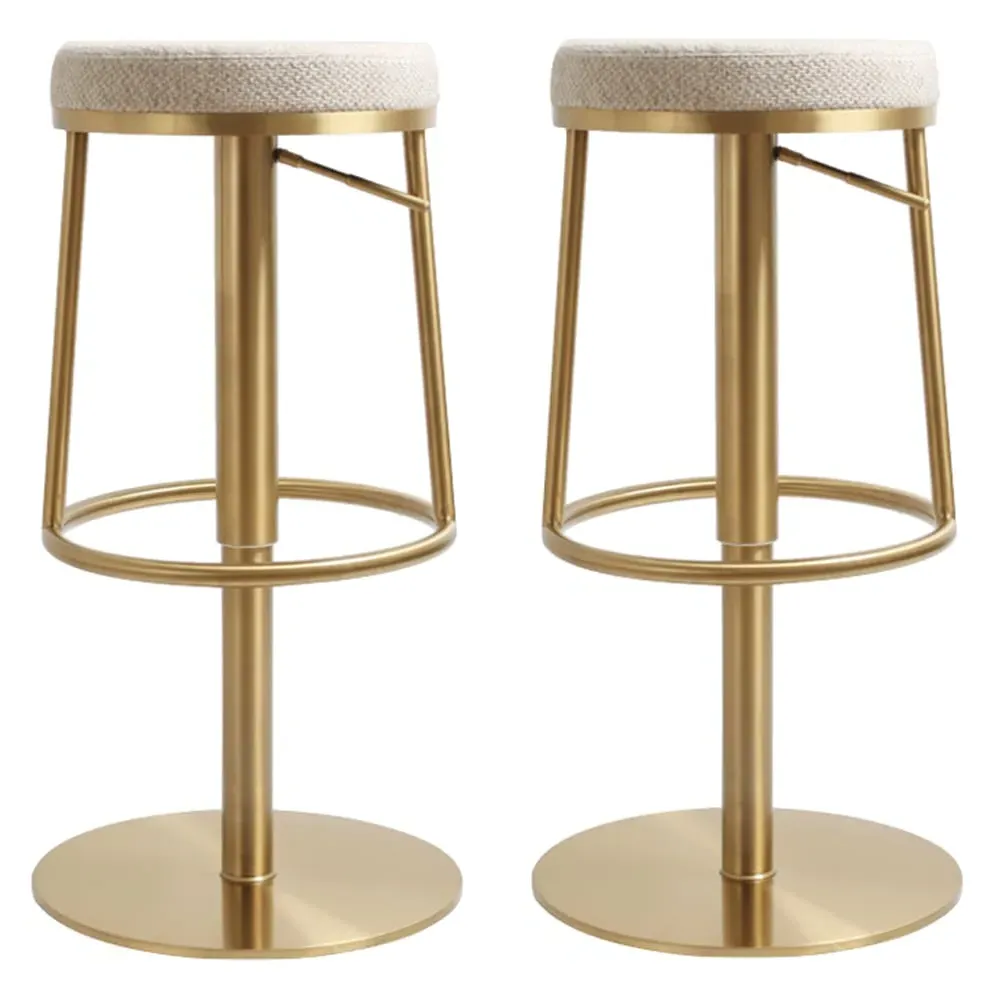 Visalia Bar Stools with Footrest - Wheat, Fabric