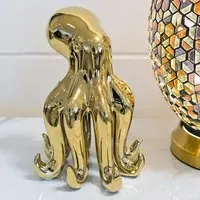 Visalia Small Ceramic Octopus Ornament - Gold
