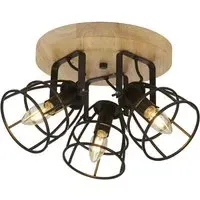 Vision 3 Light Round Ceiling Light - Black