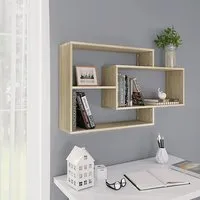 Visola Rectangular Wall Shelves - Sonoma Oak, Chipboard