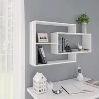 Visola Rectangular Wall Shelves - White, Chipboard