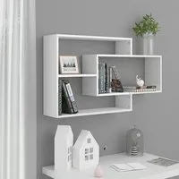 Visola Rectangular Wall Shelves - White, High Gloss