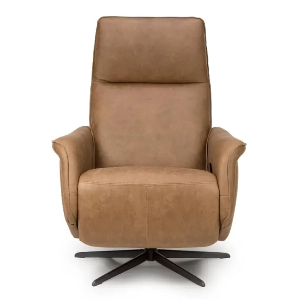 Vistara Swivel Recliner Chair - Brown, Leather product