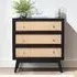 Vlore 3-Drawer Chest of Drawers - Black, Mango Wood