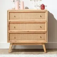 Vlore 3-Drawer Chest of Drawers - Natural, Mango Wood