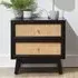 Vlore Bedside Cabinet with 2 Drawers - Black, Mango Wood